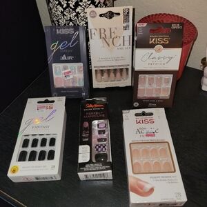 GLUE PRESS ON NAILS 6 BOXES BRAND NEW KISS & others
